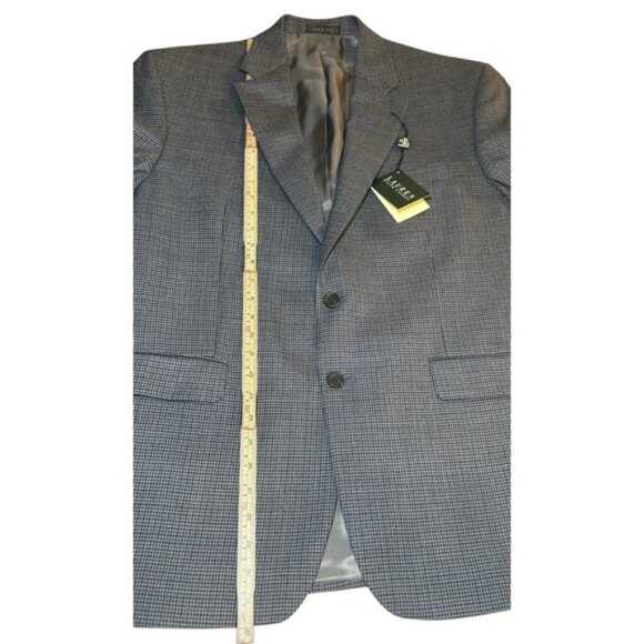 Lauren Ralph Lauren Houndstooth Blazer Sport Coat Men's 44R Charcoal 100% Wool - Picture 13 of 13